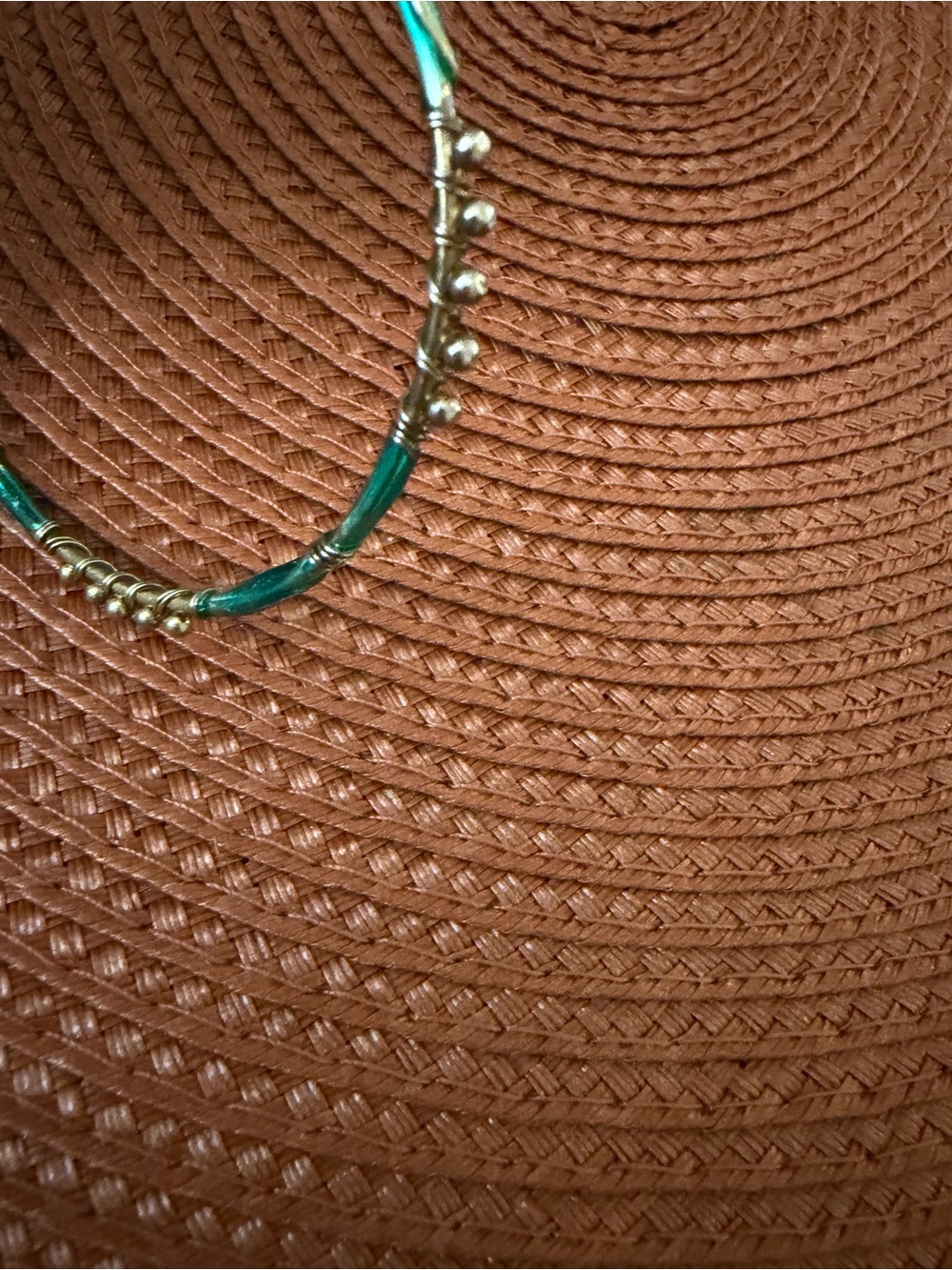 Vintage Green and Gold Women's Bangle Bracelet - Elegant Accent - Picture 4 of 4